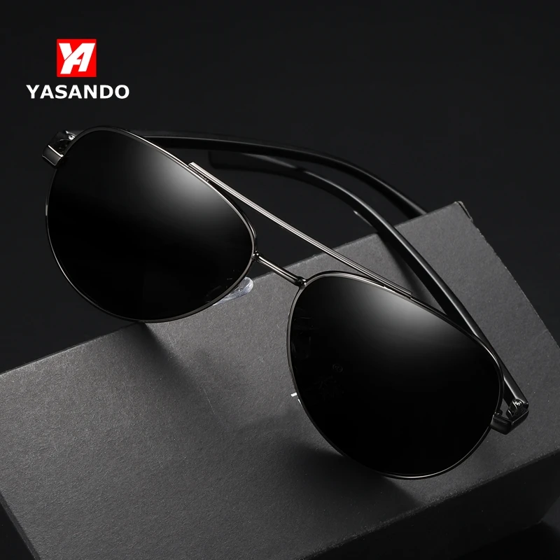 YASANDO Sunglasses Men Pilot Polarized Coating Lens Glasses Male Mirror UV400 Classic Eyewear Oculos de sol GS6103 | Аксессуары для