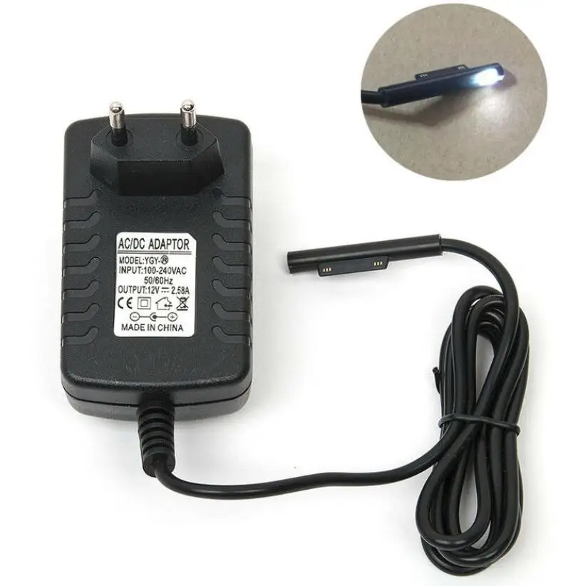 

Блок питания для ноутбука переменного тока с вилкой для ЕС и США, 12 В, а, настенное зарядное устройство для Microsoft Surface Pro 3, Pro3, Pro4, Pro 4 (i5, i7)