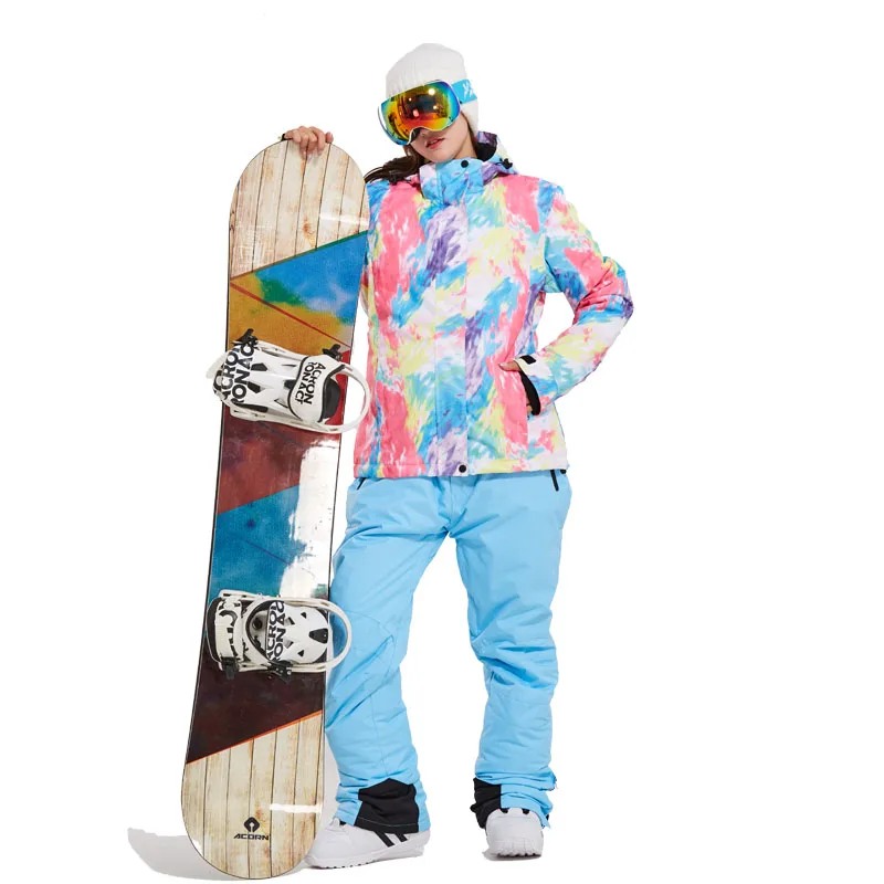 Новый Зимний лыжный костюм куртки брюки женский для сноуборда зимняя одежда