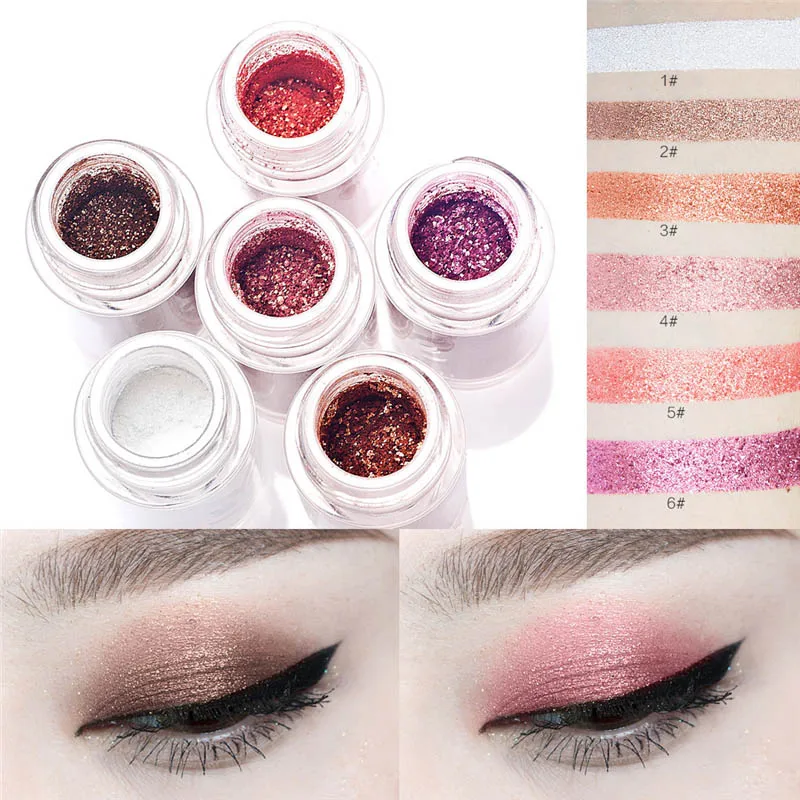 Мерцающие тени для век порошок металлический цвет блестящий долговечный макияж