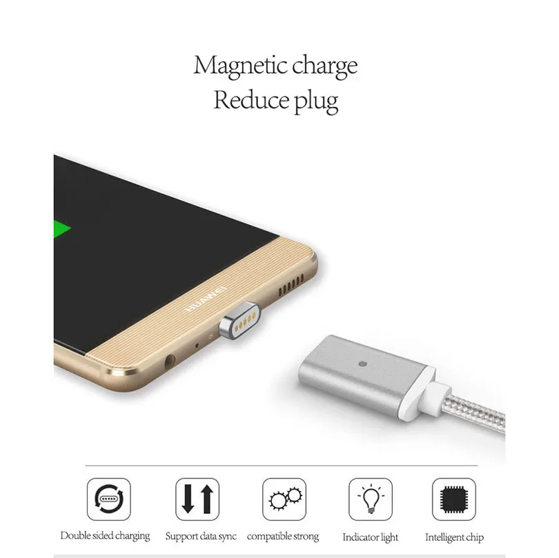 UVR Magnetic charger 1m Nylon weave cable Micro Usb type c for iphone 6 7 8 android oneplus charging &amp data sync | Мобильные