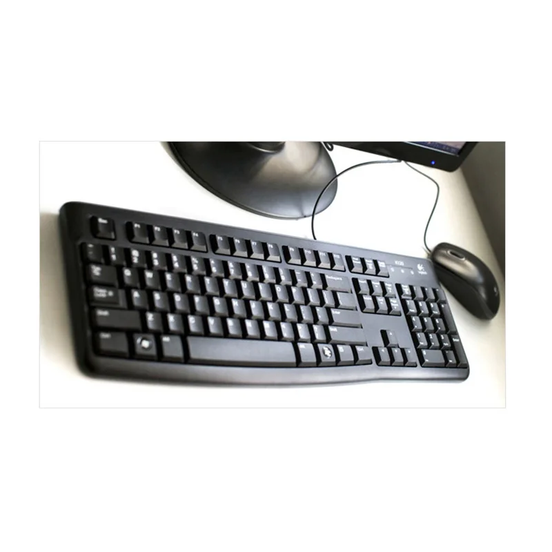 Logitech MK120 Проводная клавиатура и мышь комплект водонепроницаемая Бесшумная