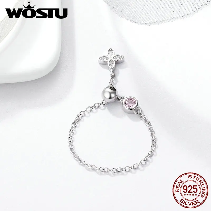 WOSTU, стиль, 925 пробы Серебряная цепочка с клевером для женщин, хорошее S925 Серебряное ювелирное изделие, подарок CQR149