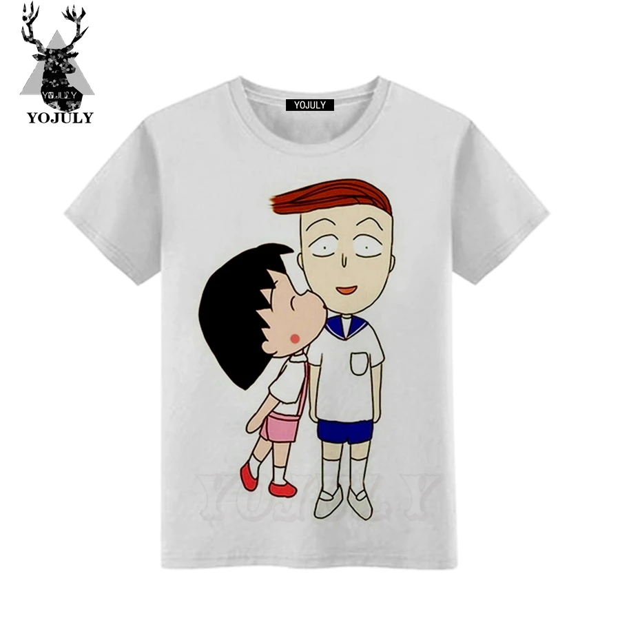 Футболка с 3D принтом YOJULY для маленьких девочек Lawaii Chibi Maruko Повседневная летняя