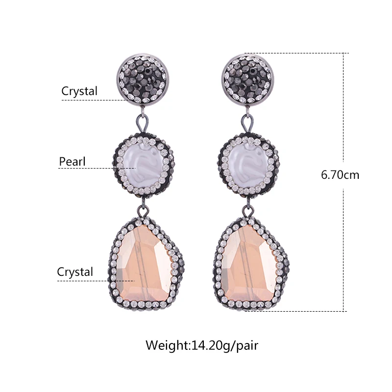 Sehuoran Oorbellen Aretes De Mujer ручной работы серьги капли с кристаллами для женщин Эффектные