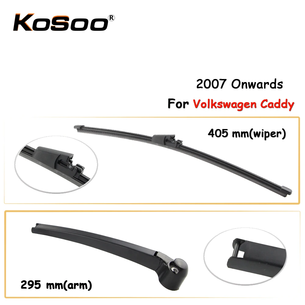 

KOSOO Авто Задняя щетка автомобильного стеклоочистителя для Volkswagen Caddy, 405 мм 2007 г. Задние оконные стеклоочиститель лезвия рычаг, автомобильные ...
