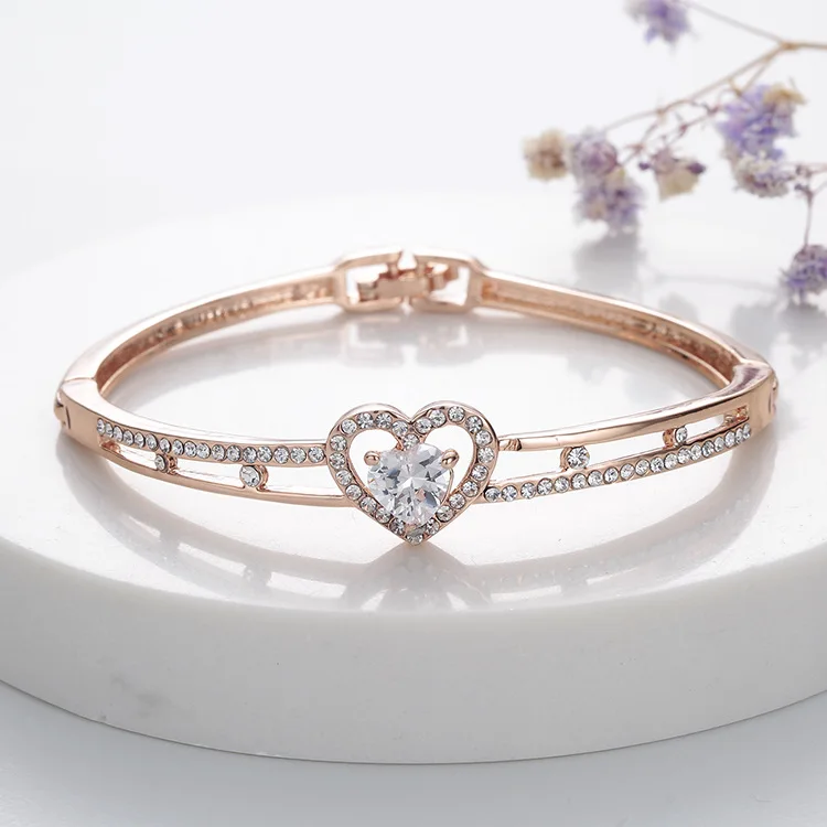 Новые модные женские браслеты с кристаллами в форме сердца роскошные OL ювелирные