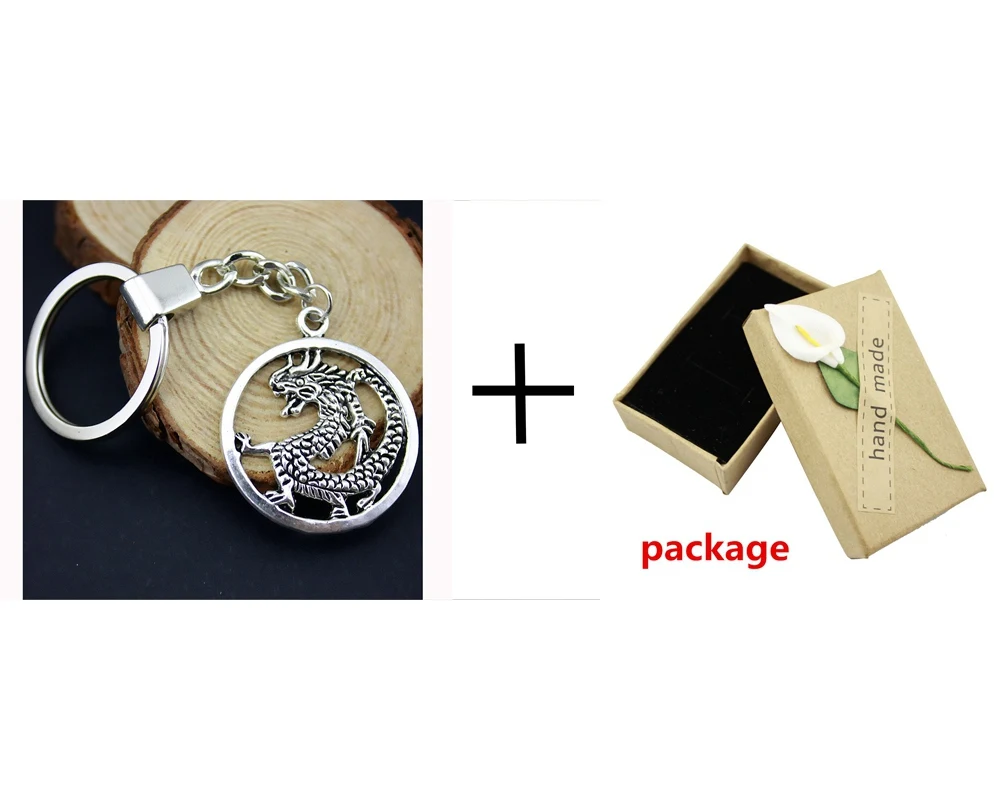 Home Party Favors Silver Chinese Dragon Badge Holder Souvenir Pendants DIY Craft Supplies Paper Gift Box | Дом и сад