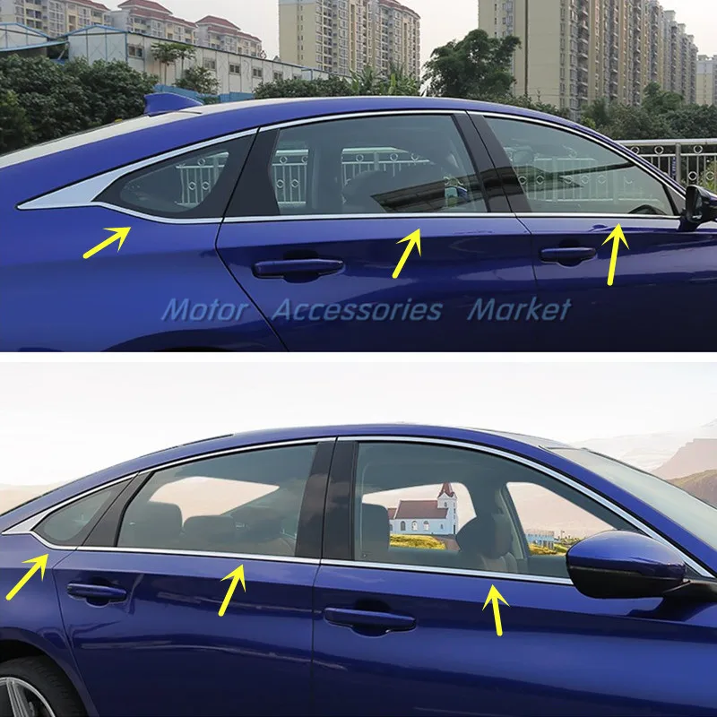 Новая хромированная крышка окна из нержавеющей стали для Honda Accord 10 2018 2019