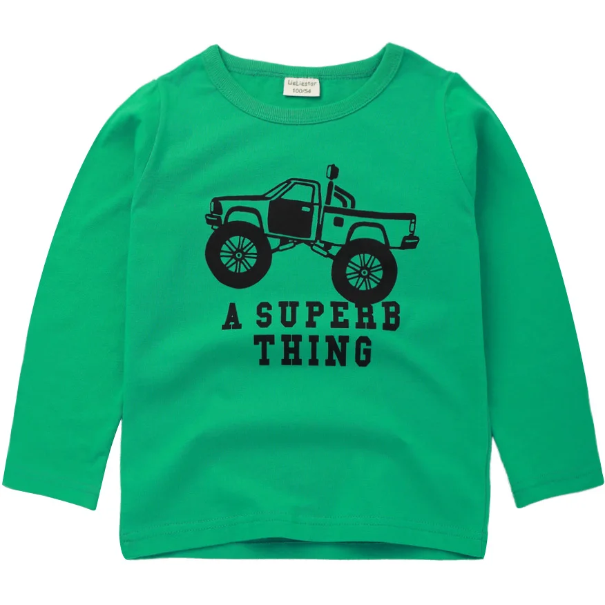 Футболка для мальчиков Симпатичные Fun мультфильм пикап блузка девочек осень Топы