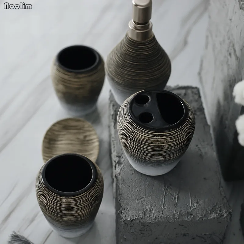 5 шт./компл. керамический набор для ванной комнаты Европейский диспенсер жидкого