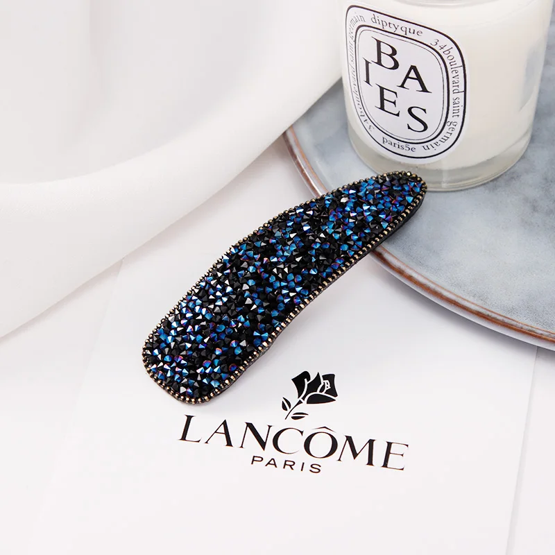 dark blue waterdrop Новые женские роскошные полностью Кристальные капли прямоугольные овальные шпильки элегантные повязки для головы заколки для волос модные аксессуары для волос - Цвет: dark blue waterdrop