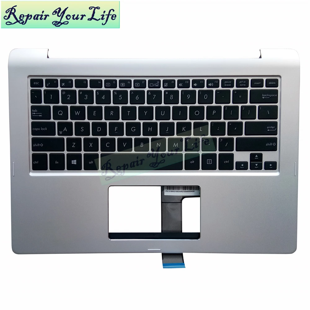 Ремонт You Life TP300 Клавиатура для ноутбука asus TP300UA TP300LA TP300LD TP300LJ US silver Palmrest C shell новый