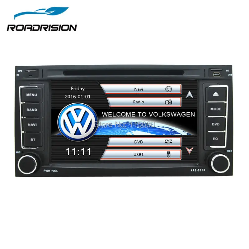 Автомобильный DVD плеер RoadRision 2din для Volkswagen VW Touareg T5 Multivan Transporter черный с Bluetooth GPS