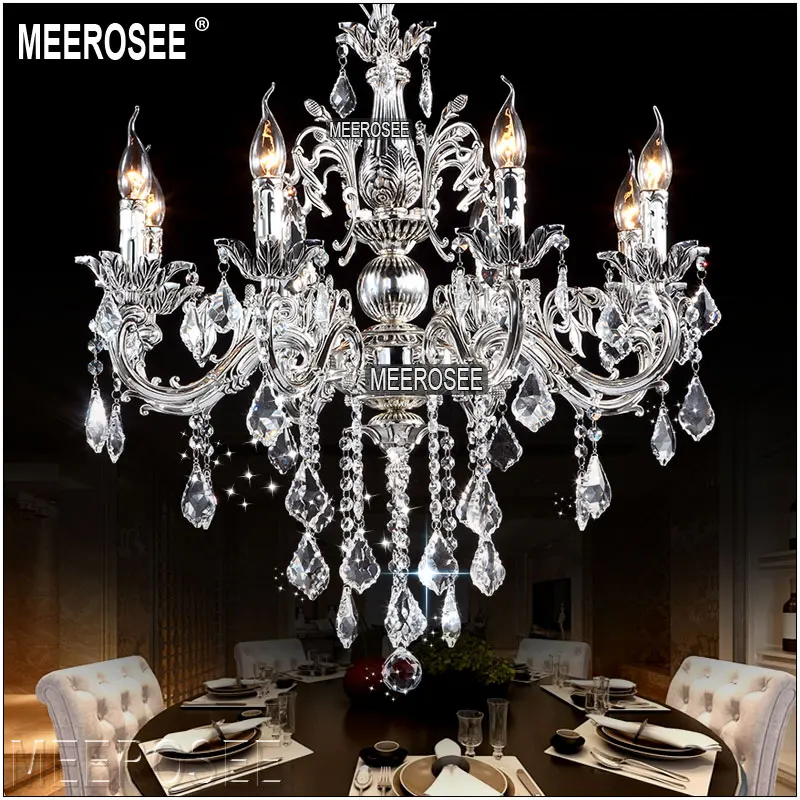 

Classic Crystal Chandelier Candle Lighting Fixture Golden or Silver Lustre Crystal Hanging Lamp MD8861