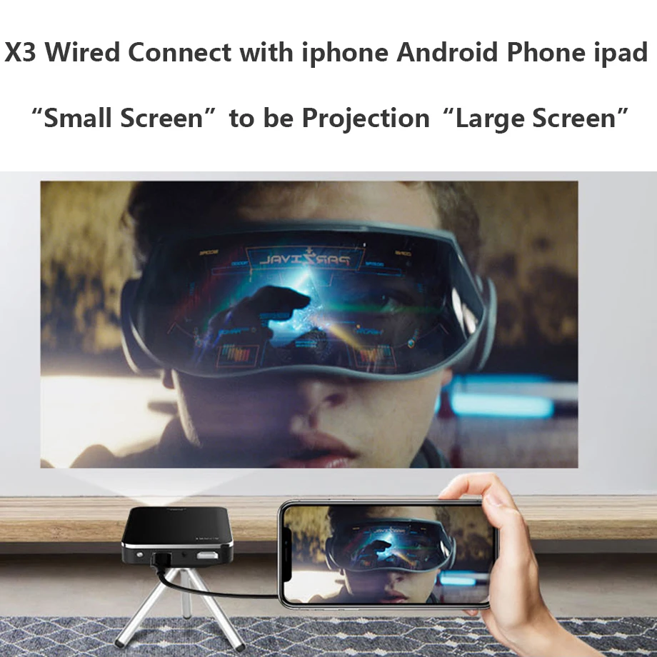 Smartldea DLP Мини Мобильный проектор с перезаряжаемой батареей, 200ansi HD карманный смарт-Проектор Телефон проводной синхронный дисплей