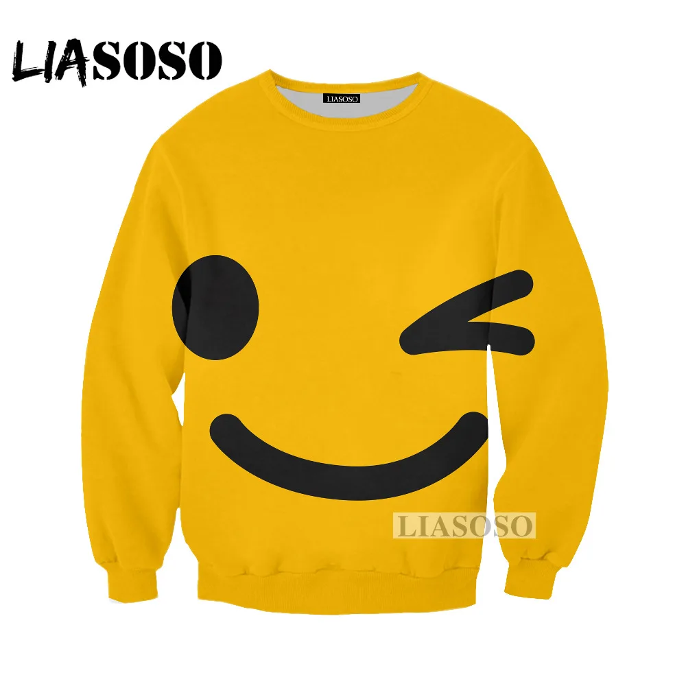 Liasoso новый мультфильм милый смайлик обувь для мужчин и женщин толстовка 3D цветной