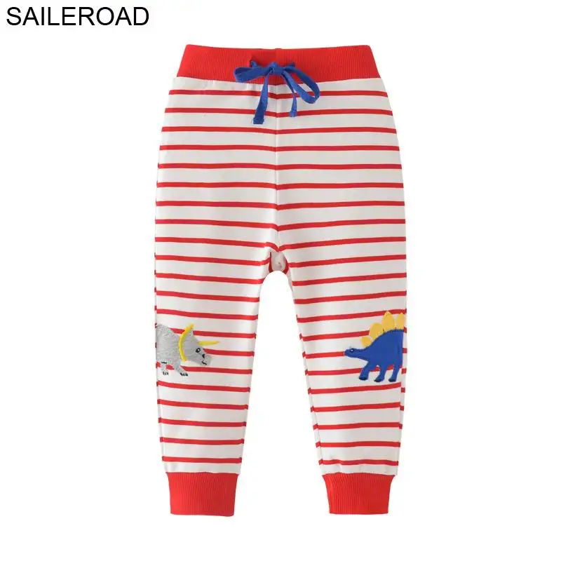 SAILEROAD 2-7 Т Мультфильм Динозавров Детские Брюки Прямые Брюки Для Весны Осень Дети Дети Мальчики Полная Длина Брюки, Брюки