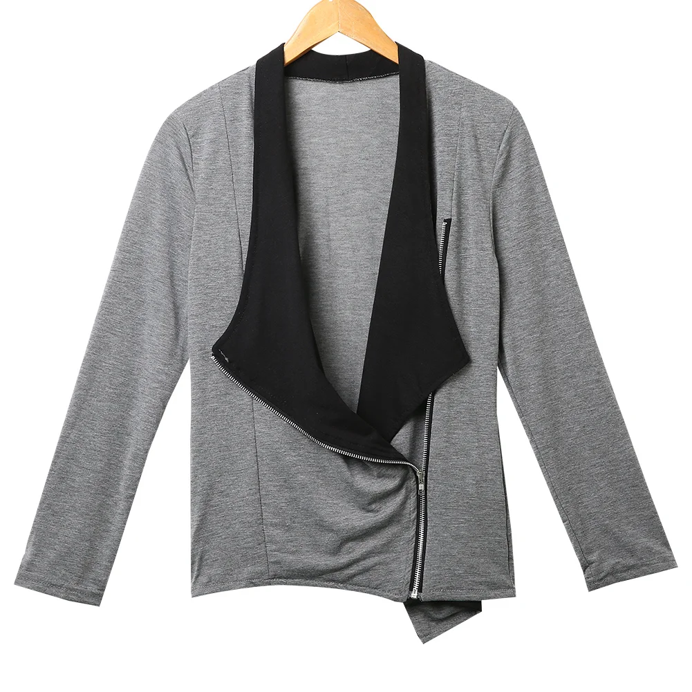 Модный женский пиджак приталенный повседневный на молнии верхняя одежда |