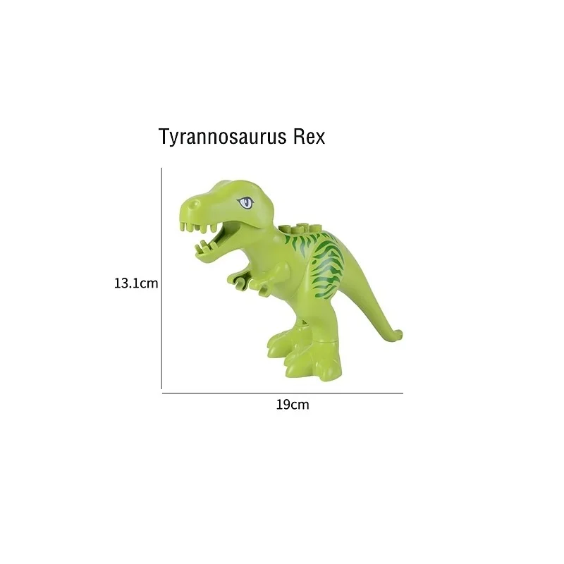 tyrannosaurus rex Животные модели серии Фигурки большие Кирпичи Строительные животные мир совместим с Duploed блоки детские развивающие игрушки Детский подарок - Цвет: tyrannosaurus rex