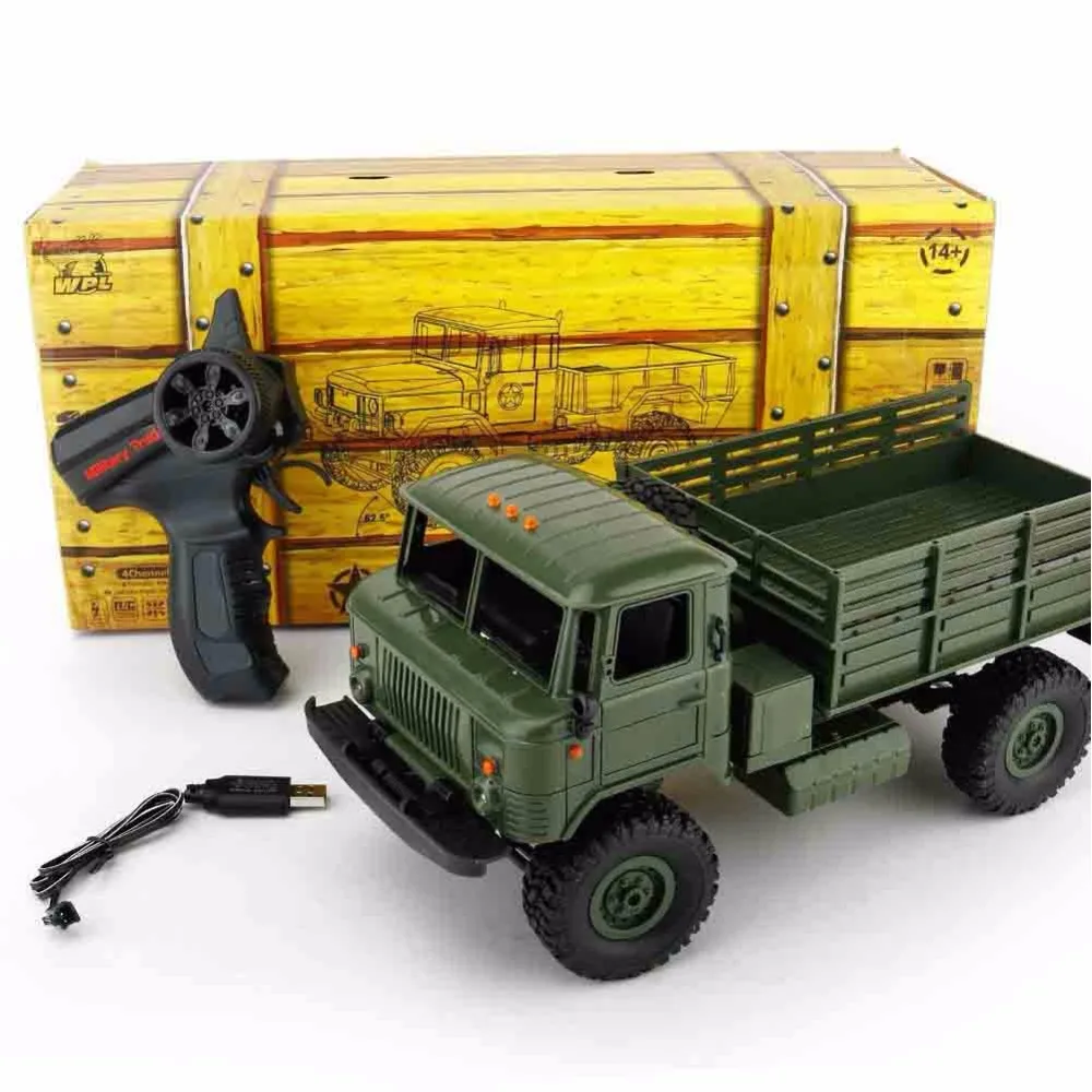 WPL B-24 пульт дистанционного управления военный грузовик DIY внедорожный 4WD RC автомобиль 4 колеса багги привод скалолазание GAZ-66 автомобиль на день рождения подарок игрушка