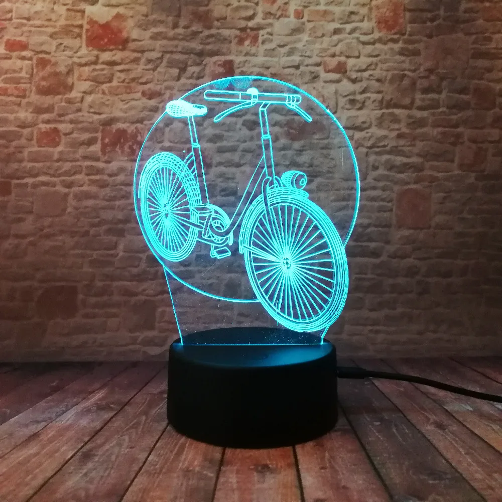 Cool Luminaria 3D велосипедный стол Светодиодные ночные светильники велосипед 7 цветов