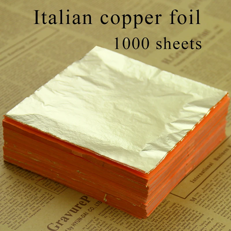 1000 листов итальянский медный материал имитация золотого листа фольги листы для
