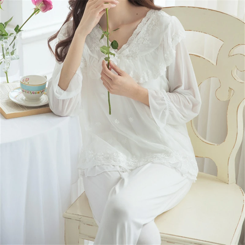 Пижамы для женщин 2020 Модальные пижамные комплекты кружевная Домашняя одежда