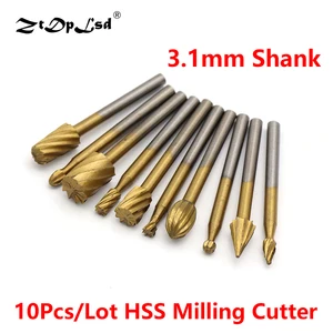 10 шт. 3,1 мм Хвостовик HSS деревообрабатывающий фасонно-фрезерный резец прокладки фрезы для контурной обработки тяга Ножи для Токарный станок металла Инструмент