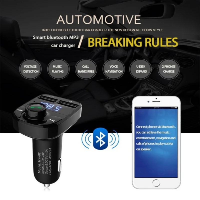 FM Transmitter Aux Modulator Bluetooth Car Kit Audio MP3 Player with 3.1A Dual USB Charger New | Автомобили и мотоциклы