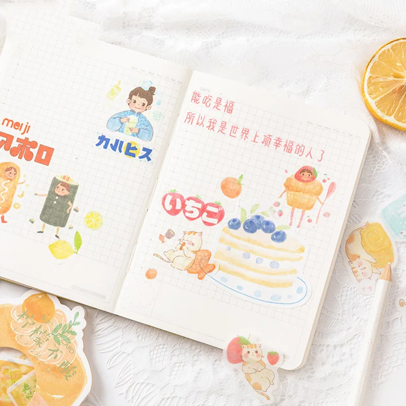 40 шт. Kawaii наклейки с десертом бумажная наклейка удобные пищевые канцелярские s