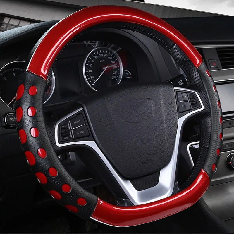 

D Shape Genuine Leather Cool Car Steering Wheel Covers For Toyota Corolla Avensis RAV4 Yaris Auris Hilux Prius MG 3 ZR Buick
