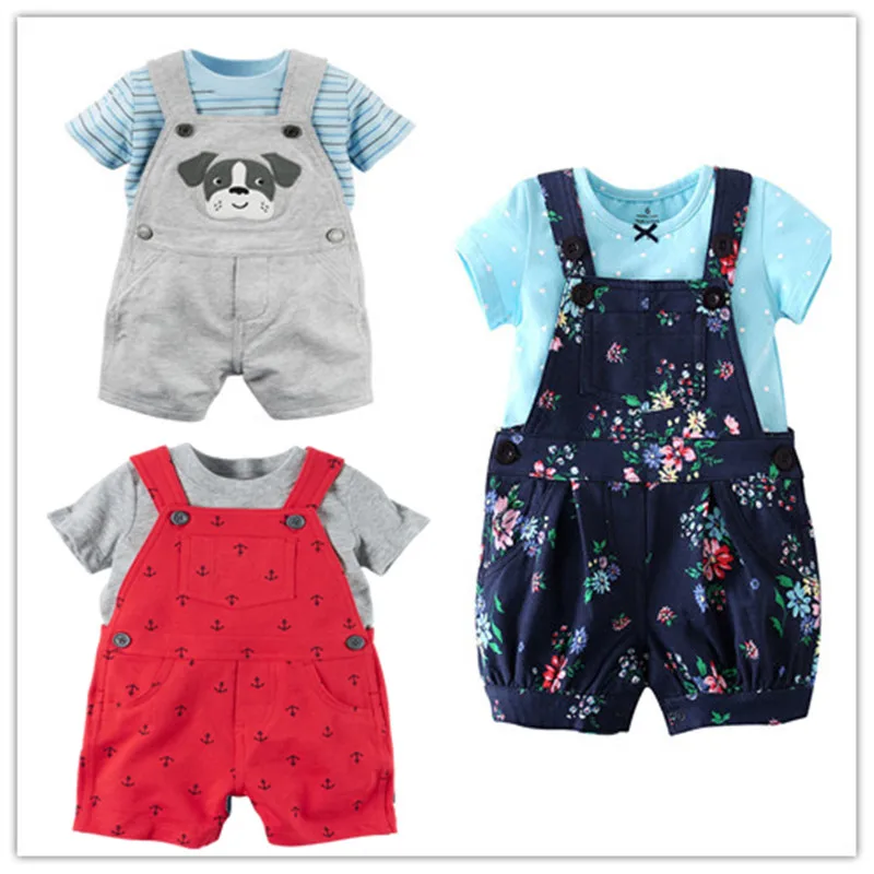 Bebes baby boys 2 pcs/sets newborn kids summer shorts girls T-shirt Belt pats clothes drop shipping Anchor Wave point | Детская одежда