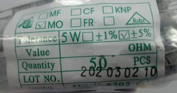 

5 Вт 2,7 K 5W2.7K резистор из углеродистой пленки 5% 50 шт./лот Бесплатная доставка