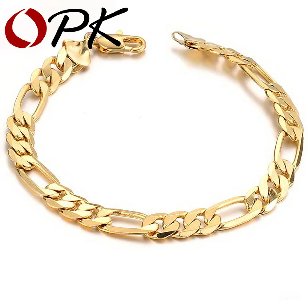 _ Aliexpress Лидер продаж классический винтажный золотой браслет цепочка Фигаро