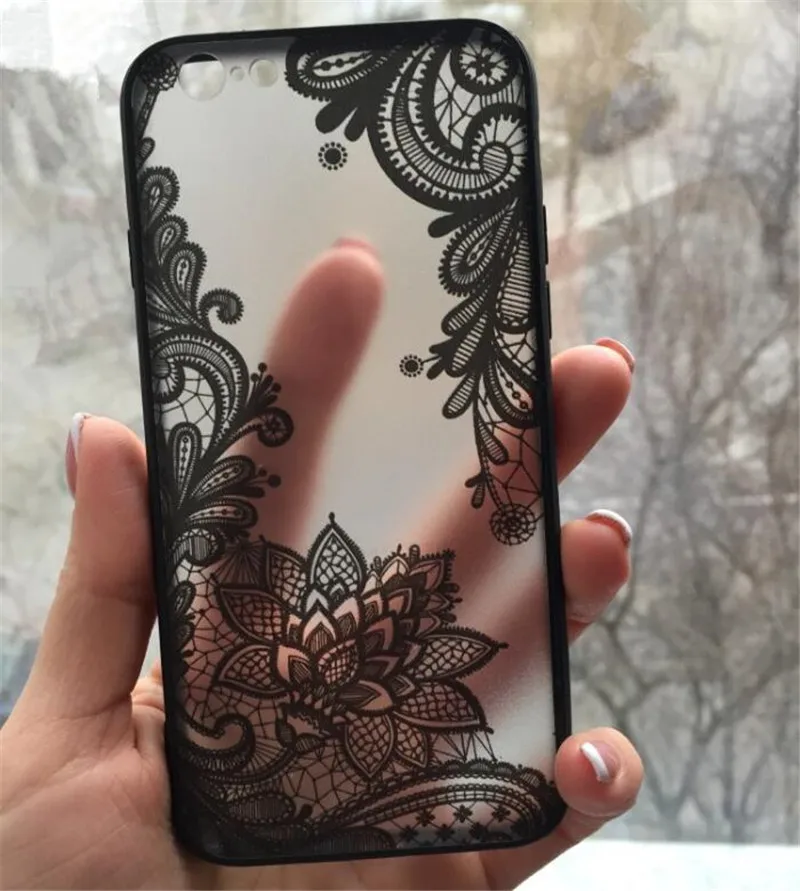 DS-LOVEHUI сексуальный ретро цветочный чехол для телефона iPhone 8 7 6 6s Plus X 5 5S SE черный
