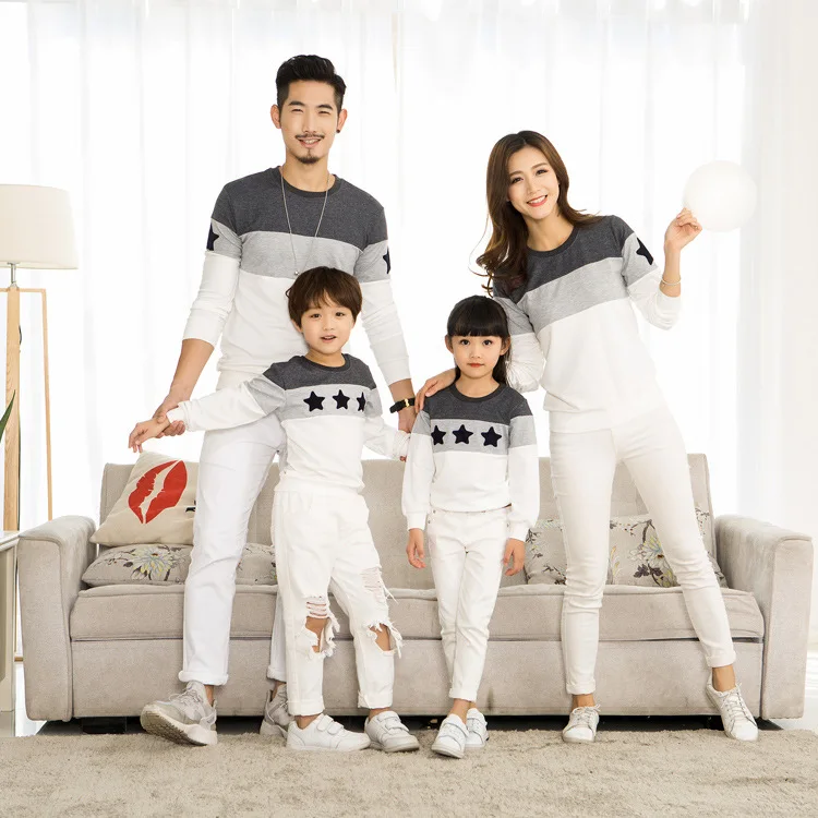 2019 семейная одежда Весенняя футболка для пар мама дети свитер с длинным рукавом