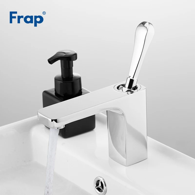 

Frap New Listed Basin Faucet Hot And Cold Water Sink mixer Brass Bathroom Silver Tap Basin Water Saving set Y10035
