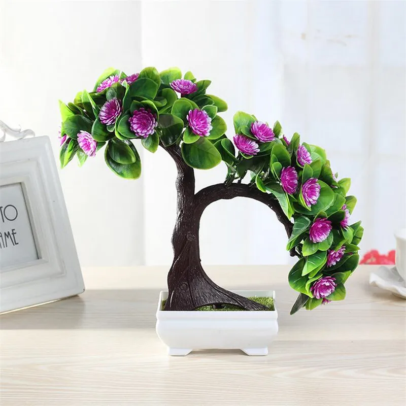 Искусственные растения Flone поддельные зеленые приветствуем бонсай-сосна