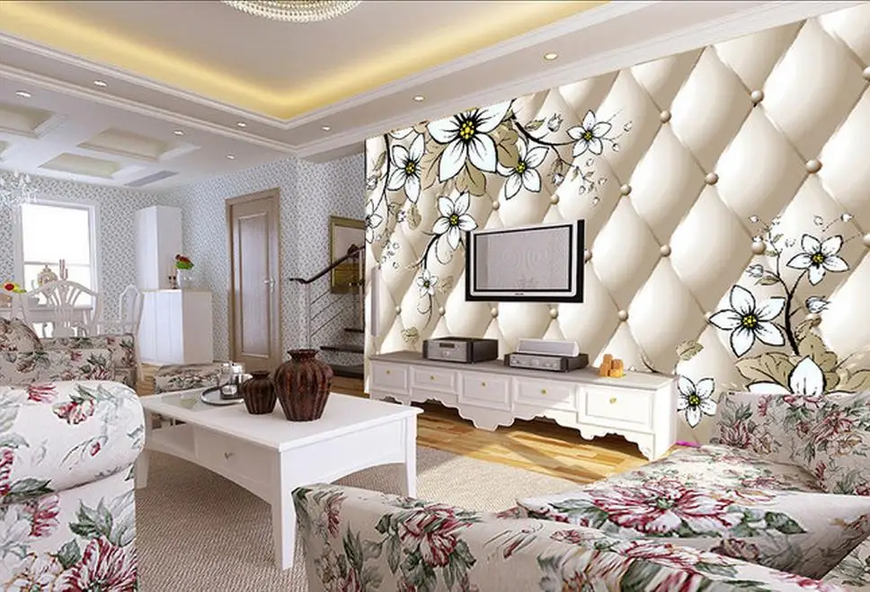 3D индивидуальные обои Европейском стиле гостиной ТВ фон цветок 3d украшения дома |