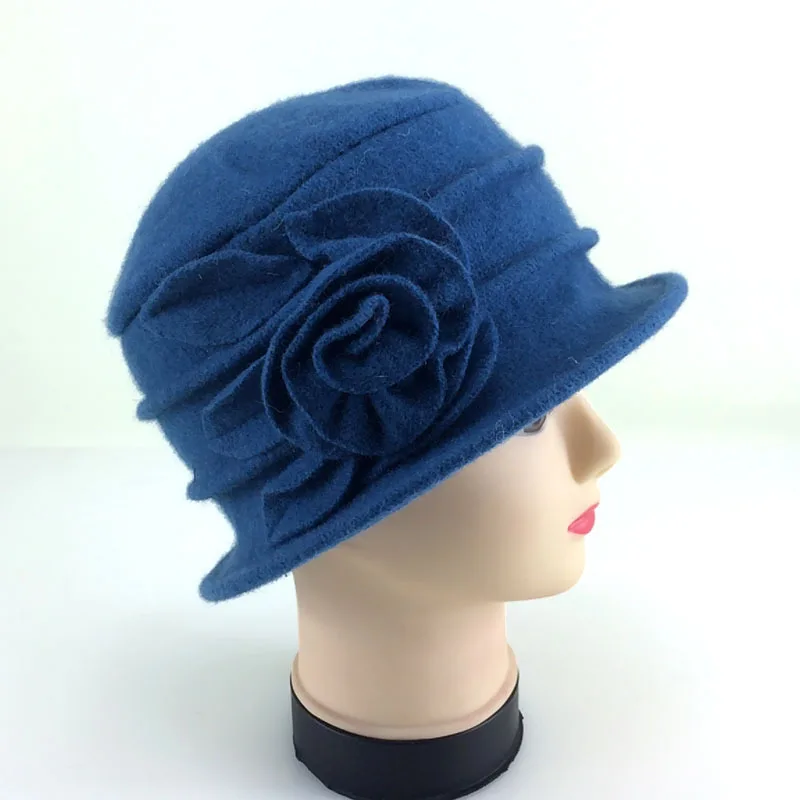 Женская винтажная фетровая шляпа однотонная теплая из 100% шерсти 6 цветов Осень