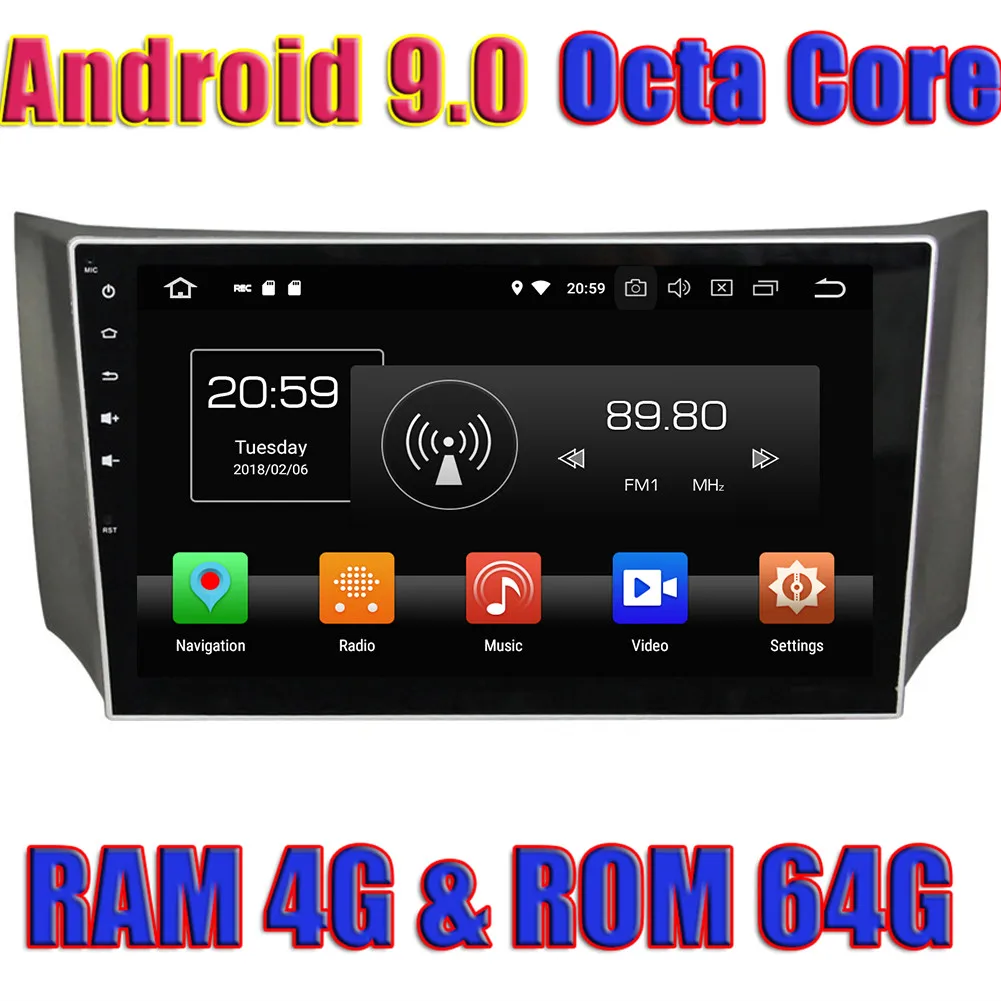 Wanuary Android 9 0 Автомобильный GPS навигатор для Nissan Sylphy 2012 2013 2014 2015 плеер авторадио два