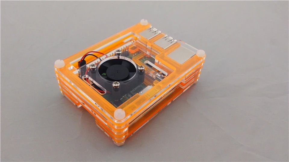 Orange Чехол Raspberry pi 3 Plus, корпус Raspberry pi 3B+ 9 слоев акриловой сборки - Цвет: Orange