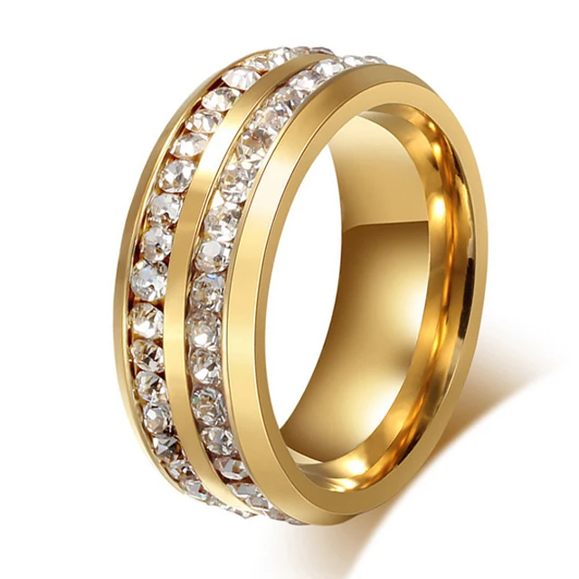 8 мм золотого цвета вечность Женское Обручальное кольцо для помолвки обещающее с