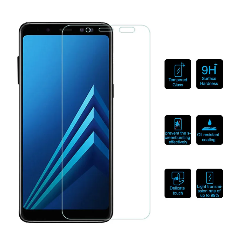 Tempered Glass For Samsung J4 2018 J3 J6 J8 Screen Protector Galaxy A8 Plus A5 A6 A7 Protective | Мобильные телефоны и