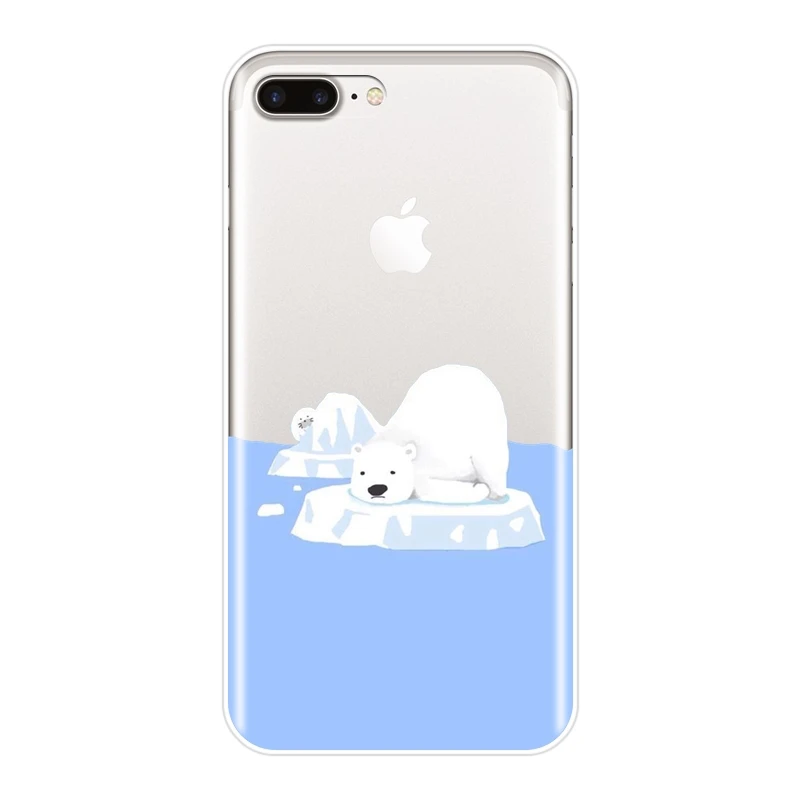 Мягкий силиконовый чехол для телефона Apple iPhone X XR XS MAX 8 7 6 S Мишка Пингвин Kawaii Милая