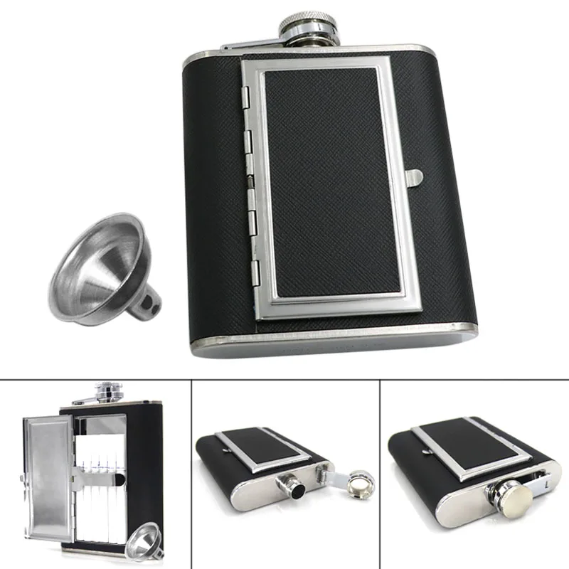 Новый мини-фляга двойного назначения Встроенный чехол для сигареты набор
