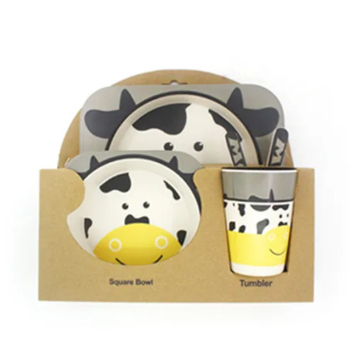 5 шт./компл. детская посуда из натурального бамбукового волокна с чашей вилка