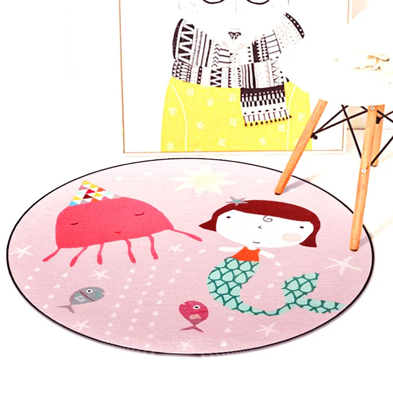 Круглый коврик для детской спальни 6 размеров напольный дома кухонный прихожей