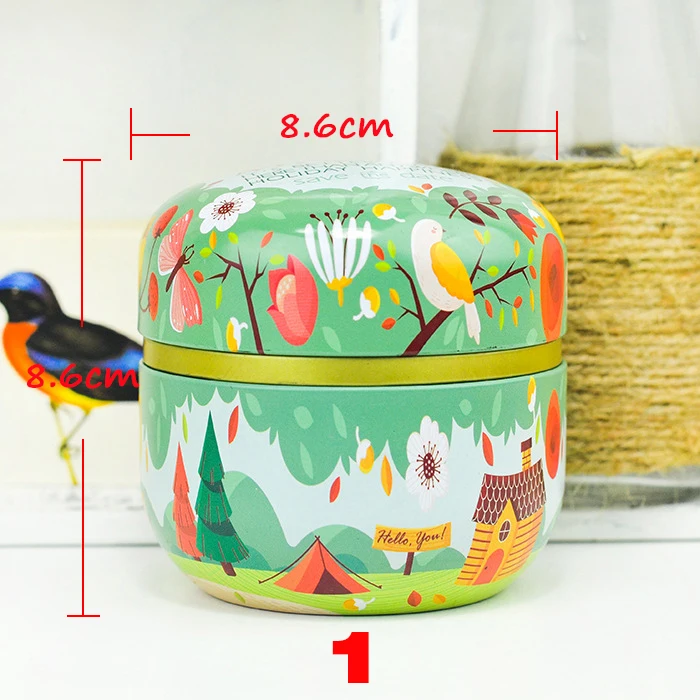 Жестяная коробка для чая с 2 крышками и крышками|tin box|round tin boxiron box |